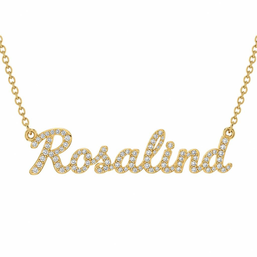 Diamond Gold Name Necklace - Rosalind