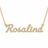 Rosalind name necklace in solid 14K Yellow Gold, handmade in Los Angeles