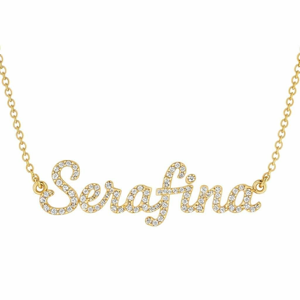 Diamond Gold Name Necklace - Serafina