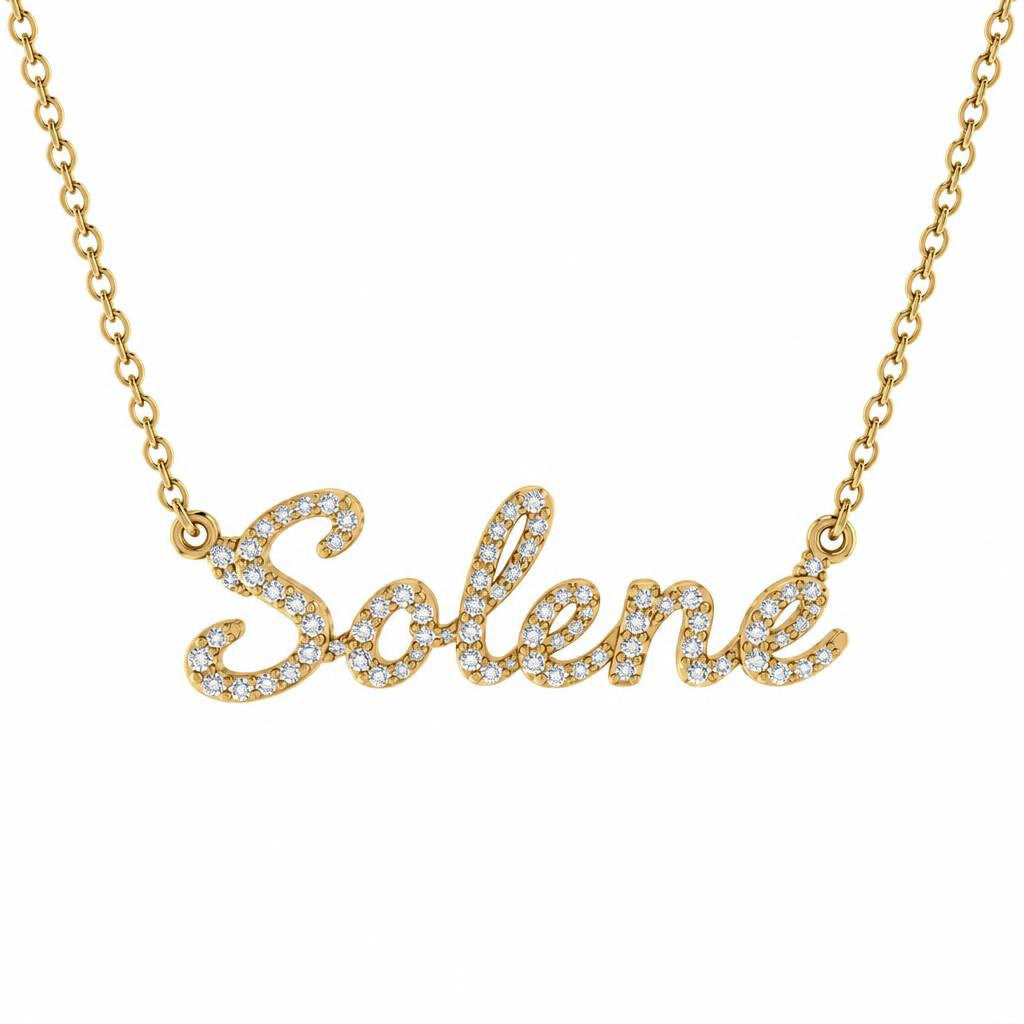 Diamond Gold Name Necklace - Solene