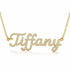 Tiffany name necklace in solid 14K Yellow Gold, handmade in Los Angeles