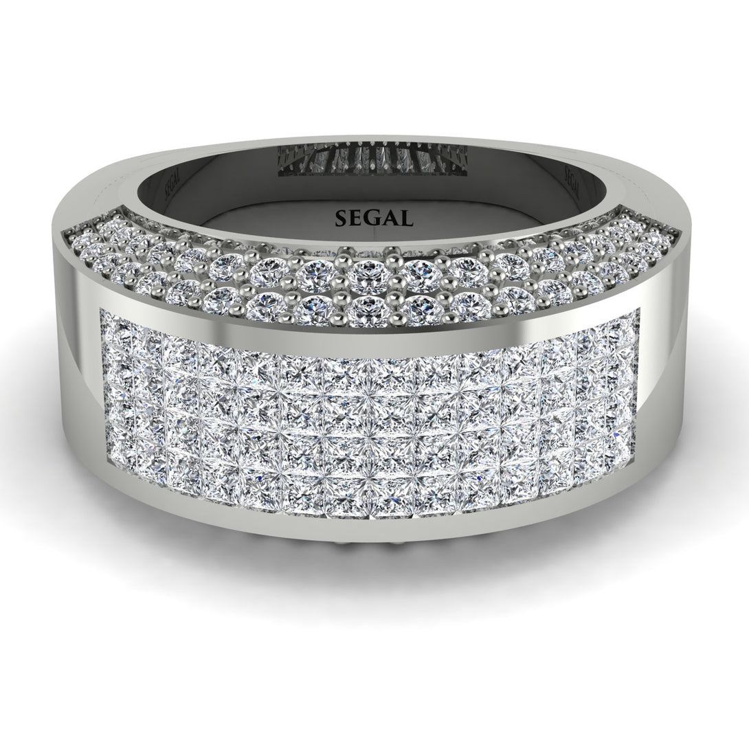 Diamond Cluster Wide Fancy Wedding Band - Kyla No. 3