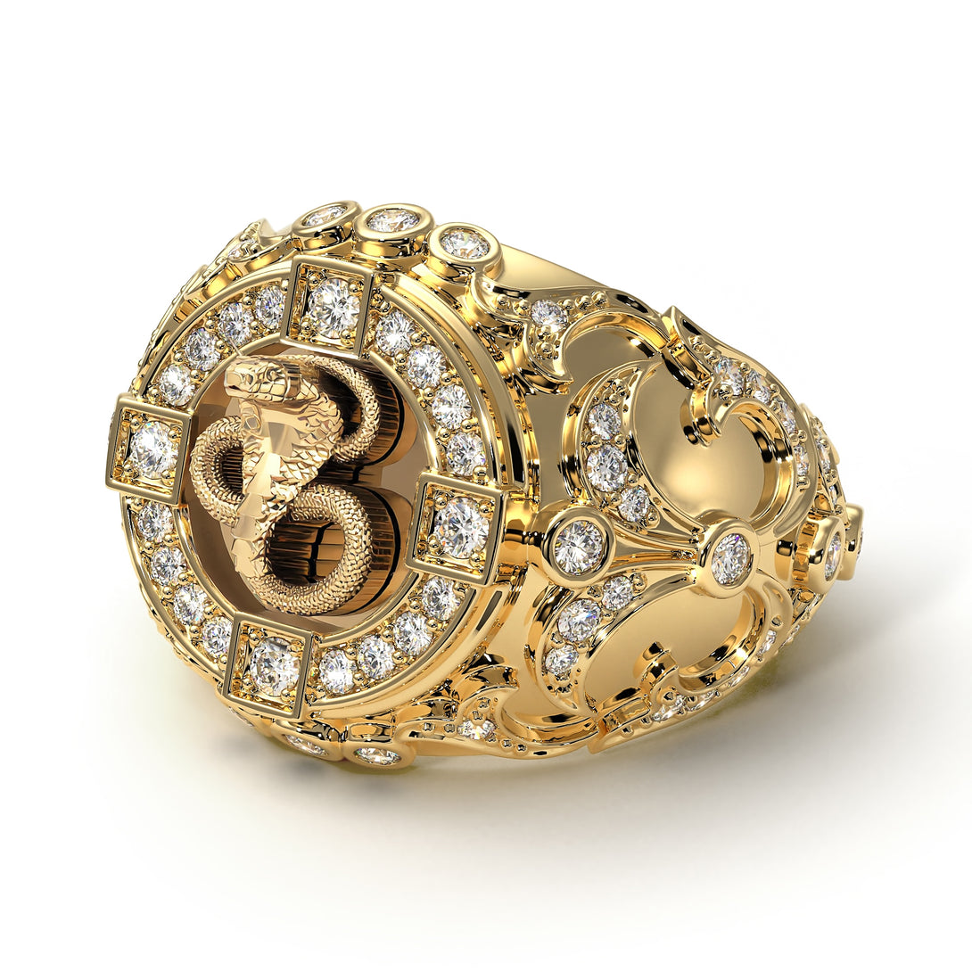 Diamond Cobra Gold Men's Fashion Ring - Waylon No. 1