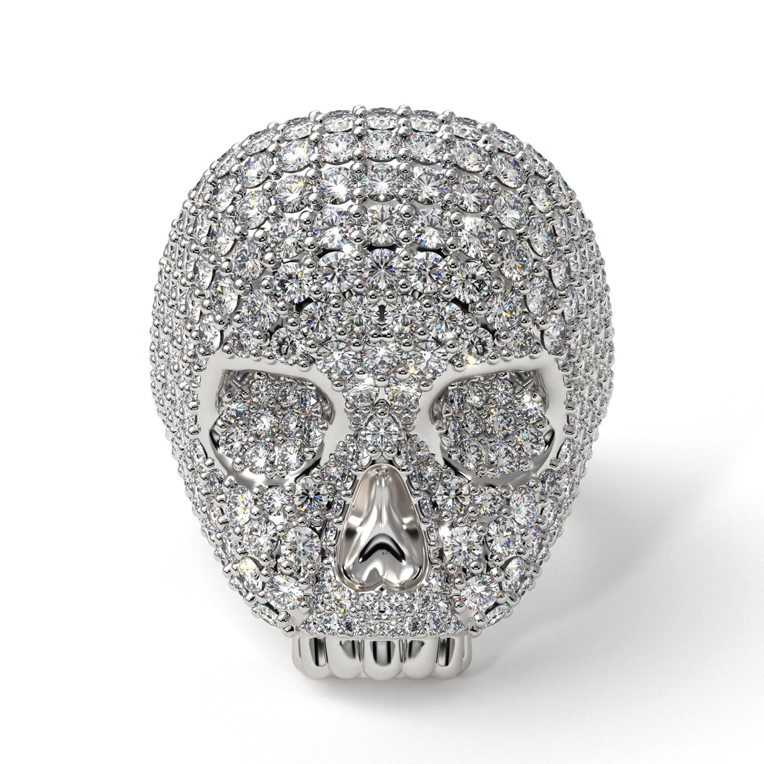 Diamond-Encrusted Skull Men's Fashion Ring - Jules No. 3