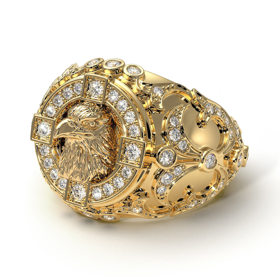 Diamond Majestic Eagle Men’s Fashion Ring - Caleb No. 1