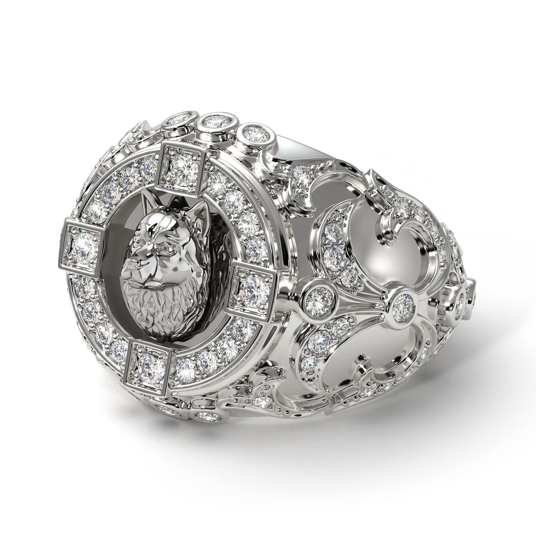 Diamond Wolf Gold Men's Fashion Ring - Eli No. 3