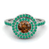 Double Halo Brown Diamond Ring - Zoey No. 1106 image 2