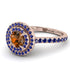 Double Halo Brown Diamond Ring - Zoey No. 1114 image 1