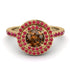 Double Halo Brown Diamond Ring - Zoey No. 1110 image 3