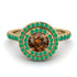 Double Halo Brown Diamond Ring - Zoey No. 1104 image 3