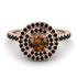 Double Halo Brown Diamond Ring - Zoey No. 1108 image 2