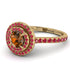 Double Halo Brown Diamond Ring - Zoey No. 1110 image 1
