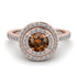 Double Halo Brown Diamond Ring - Zoey No. 1102 image 2