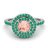 Double Halo Morganite Ring - Zoey No. 906 image 2