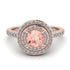 Double Halo Morganite Ring - Zoey No. 902 image 2