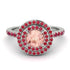 Double Halo Morganite Ring - Zoey No. 912 image 2