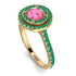 Double Halo Pink Moissanite Ring - Zoey No. 804 image 3