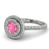 Double Halo Pink Moissanite Ring - Zoey No. 803 image 1