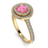 Double Halo Pink Moissanite Ring - Zoey No. 801 image 3