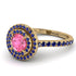 Double Halo Pink Moissanite Ring - Zoey No. 813 image 1
