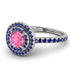 Double Halo Pink Moissanite Ring - Zoey No. 815 image 1