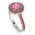 Double Halo Pink Moissanite Ring - Zoey No. 812 image 3