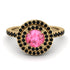 Double Halo Pink Moissanite Ring - Zoey No. 807 image 2