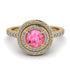 Double Halo Pink Moissanite Ring - Zoey No. 801 image 2