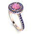 Double Halo Pink Moissanite Ring - Zoey No. 814 image 3