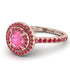 Double Halo Pink Moissanite Ring - Zoey No. 811 image 1