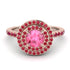 Double Halo Pink Moissanite Ring - Zoey No. 811 image 2