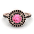 Double Halo Pink Moissanite Ring - Zoey No. 808 image 2