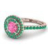 Double Halo Pink Moissanite Ring - Zoey No. 805 image 1