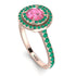 Double Halo Pink Moissanite Ring - Zoey No. 805 image 3