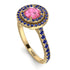 Double Halo Pink Moissanite Ring - Zoey No. 813 image 3