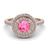 Double Halo Pink Moissanite Ring - Zoey No. 802 image 2