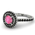 Double Halo Pink Moissanite Ring - Zoey No. 809 image 1