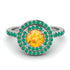 Double Halo Yellow Diamond Ring - Zoey No. 1006 image 2