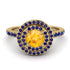 Double Halo Yellow Diamond Ring - Zoey No. 1013 image 2