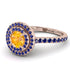 Double Halo Yellow Diamond Ring - Zoey No. 1014 image 1