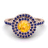 Double Halo Yellow Diamond Ring - Zoey No. 1014 image 2