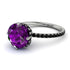 Double Hidden Halo Amethyst Engagement Ring - Angelina No. 309 image 1