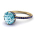 Double Hidden Halo Aquamarine Engagement Ring - Angelina No. 413 image 1