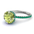 Double Hidden Halo Peridot Engagement Ring - Angelina No. 706 image 1