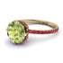 Double Hidden Halo Peridot Engagement Ring - Angelina No. 710 image 1