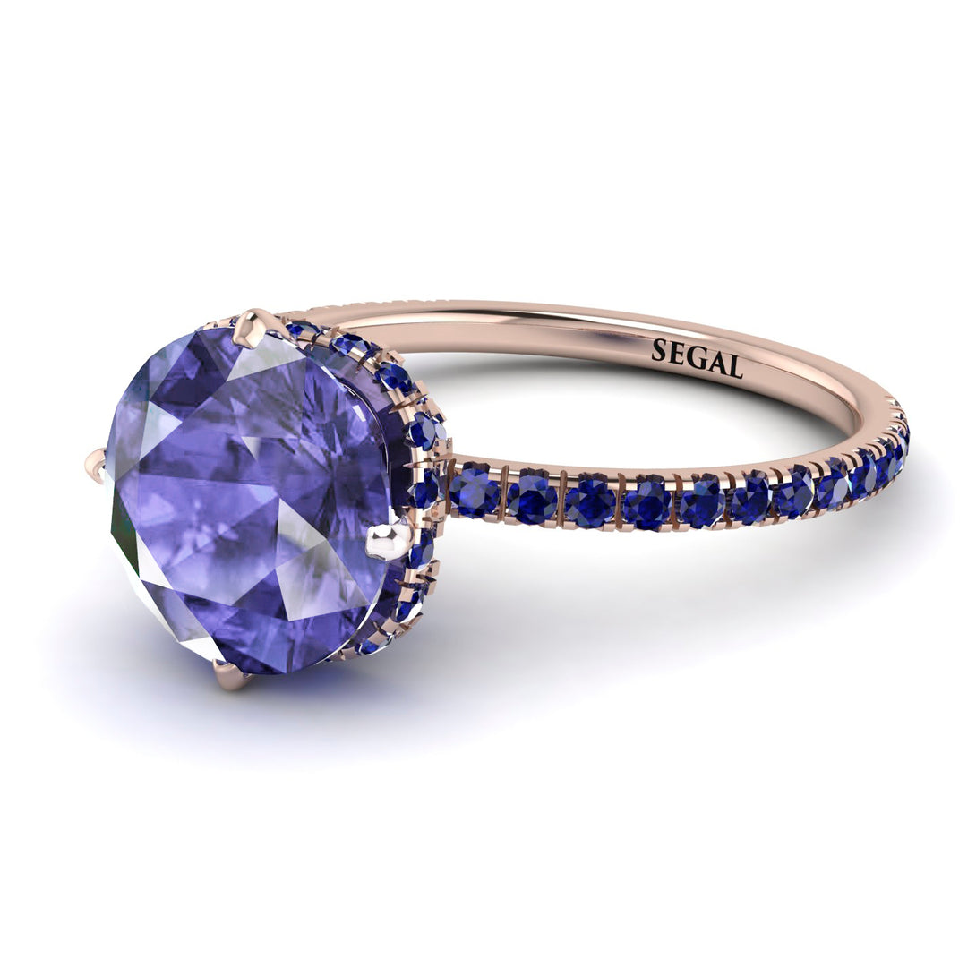 Double Hidden Halo Tanzanite Engagement Ring - Angelina No. 214