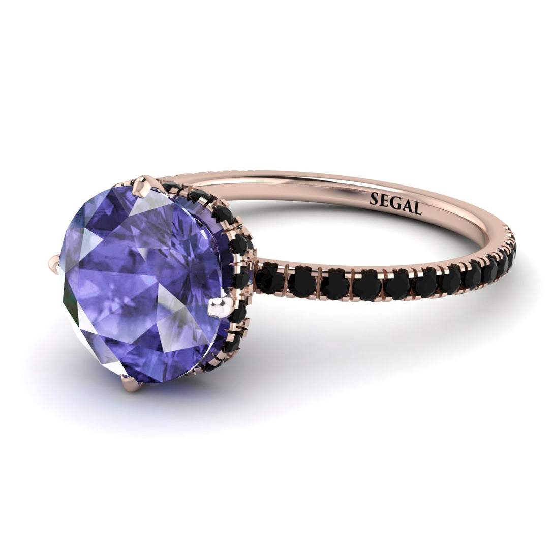 Double Hidden Halo Tanzanite Engagement Ring - Angelina No. 208