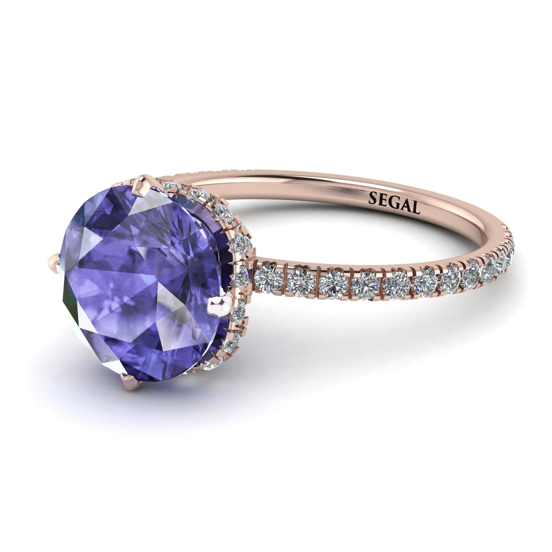 Double Hidden Halo Tanzanite Engagement Ring - Angelina No. 202