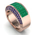 Emerald Cluster Wide Fancy Wedding Band - Kyla No. 65 image 2