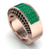 Emerald Cluster Wide Fancy Wedding Band - Kyla No. 35 image 2